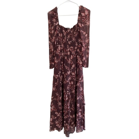 Anthropologie Dolan Left Coast Stratton Dress Maxi Long Smocked Floral Carbon - Picture 4 of 12